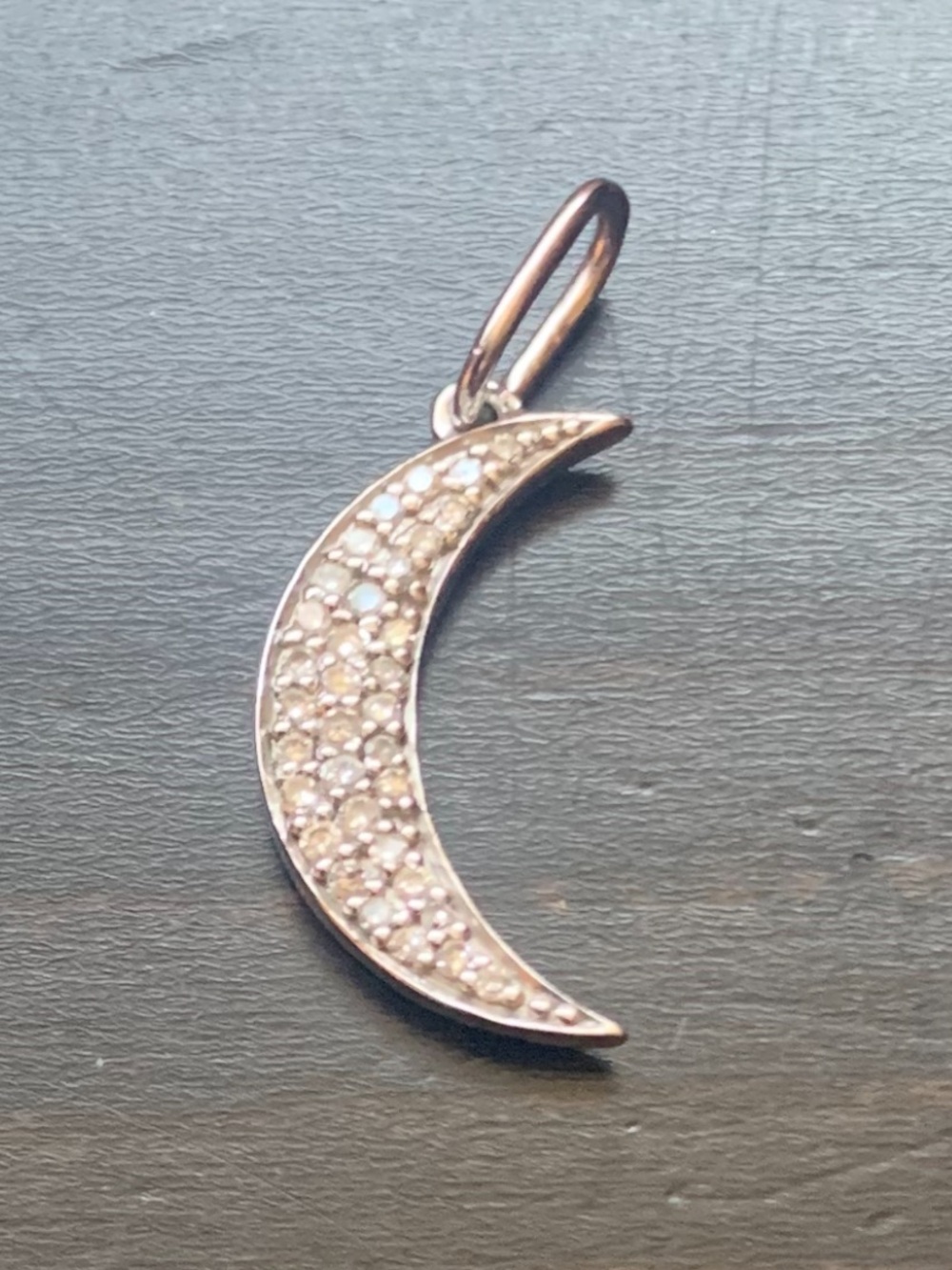 Mejuri 14 karat white gold crescent moon pendant